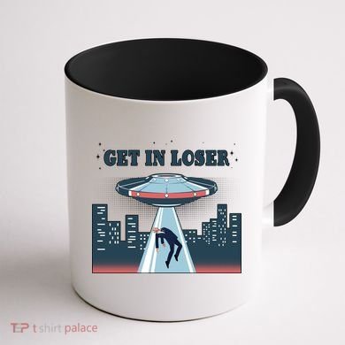Get In Loser Anti Joe Biden UFO Abduction Coffee Mug back
