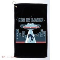 Get In Loser Anti Joe Biden UFO Abduction Golf Towel thumb 0