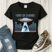Get In Loser Anti Joe Biden UFO Abduction Women's T-Shirt thumb 3