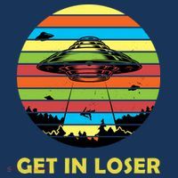 Get In Loser UFO Retro Alien Spaceship Apron thumb 3