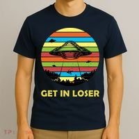 Get In Loser UFO Retro Alien Spaceship T-Shirt thumb 3