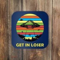Get In Loser UFO Retro Alien Spaceship Coaster thumb 0