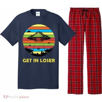 Get In Loser UFO Retro Alien Spaceship Pajama Set