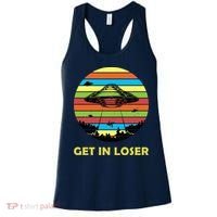 Get In Loser UFO Retro Alien Spaceship Women's Tank Top thumb 0