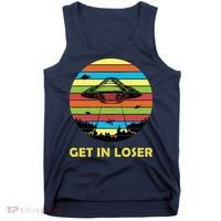 Get In Loser UFO Retro Alien Spaceship Tank Top thumb 0