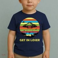 Get In Loser UFO Retro Alien Spaceship Toddler T-Shirt thumb 2