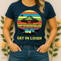 Get In Loser UFO Retro Alien Spaceship Women's T-Shirt thumb 2