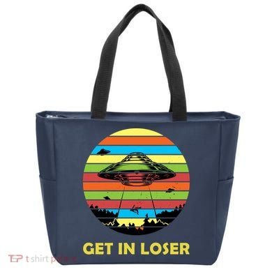 Get In Loser UFO Retro Alien Spaceship Tote Bag