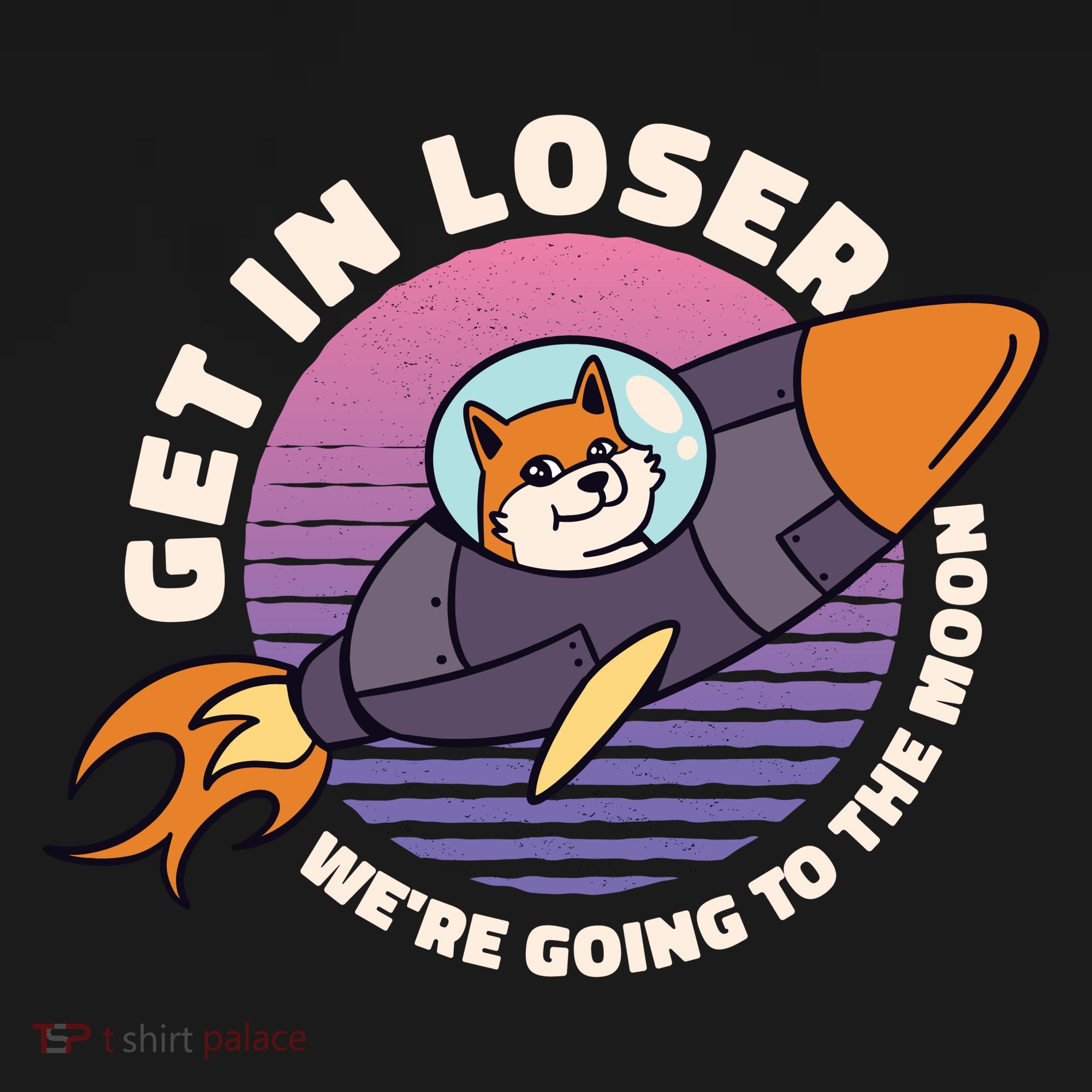 Get In Loser We're Going To The Moon USA-Made Doggie Bandana