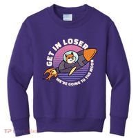 Get In Loser We're Going To The Moon Kids Sweatshirt thumb 0