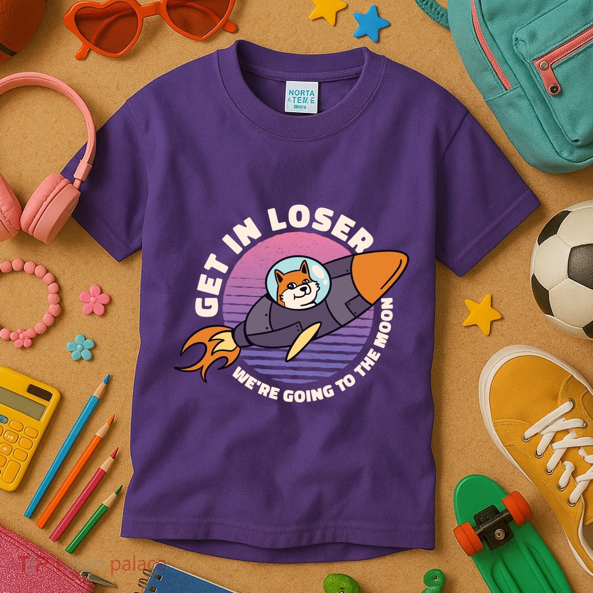 Get In Loser We're Going To The Moon Kids T-Shirt
