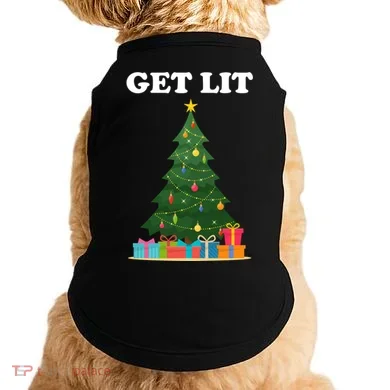 Get Lit Funny Christmas Doggie Tank