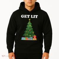Get Lit Funny Christmas Hoodie thumb 2