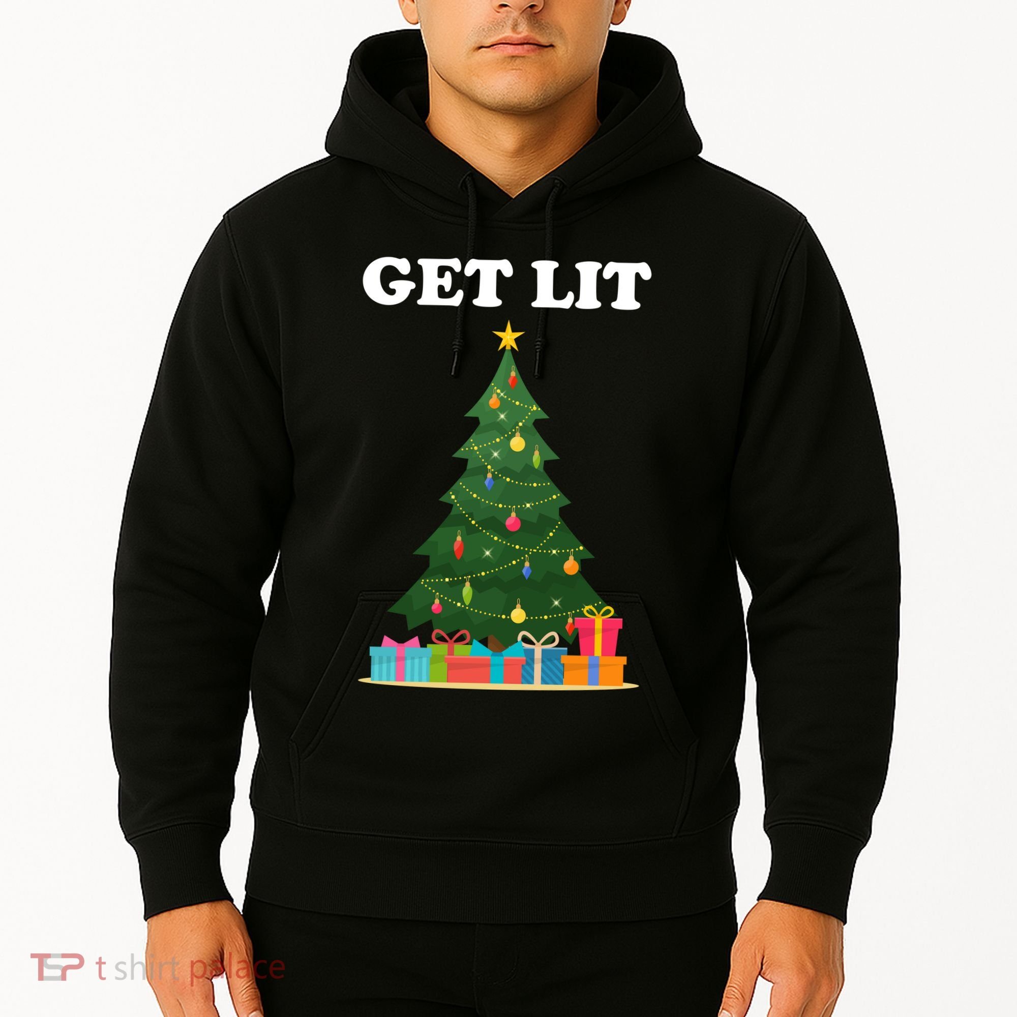 Get Lit Funny Christmas Hoodie