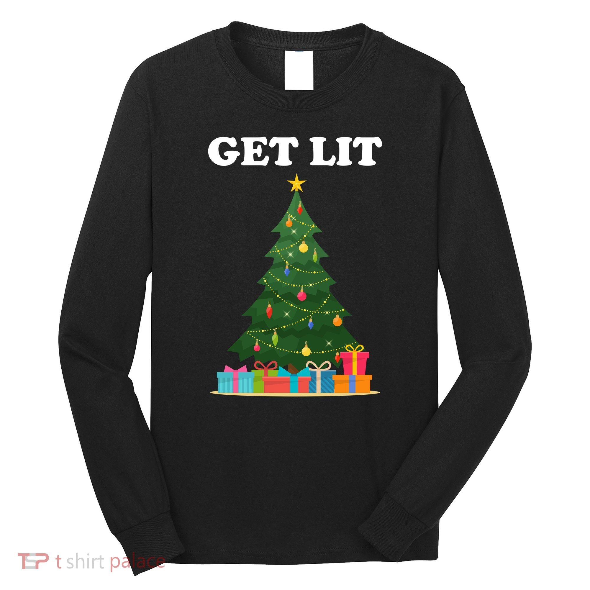 Get Lit Funny Christmas Long Sleeve Shirt