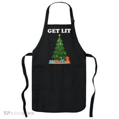 Get Lit Funny Christmas Apron