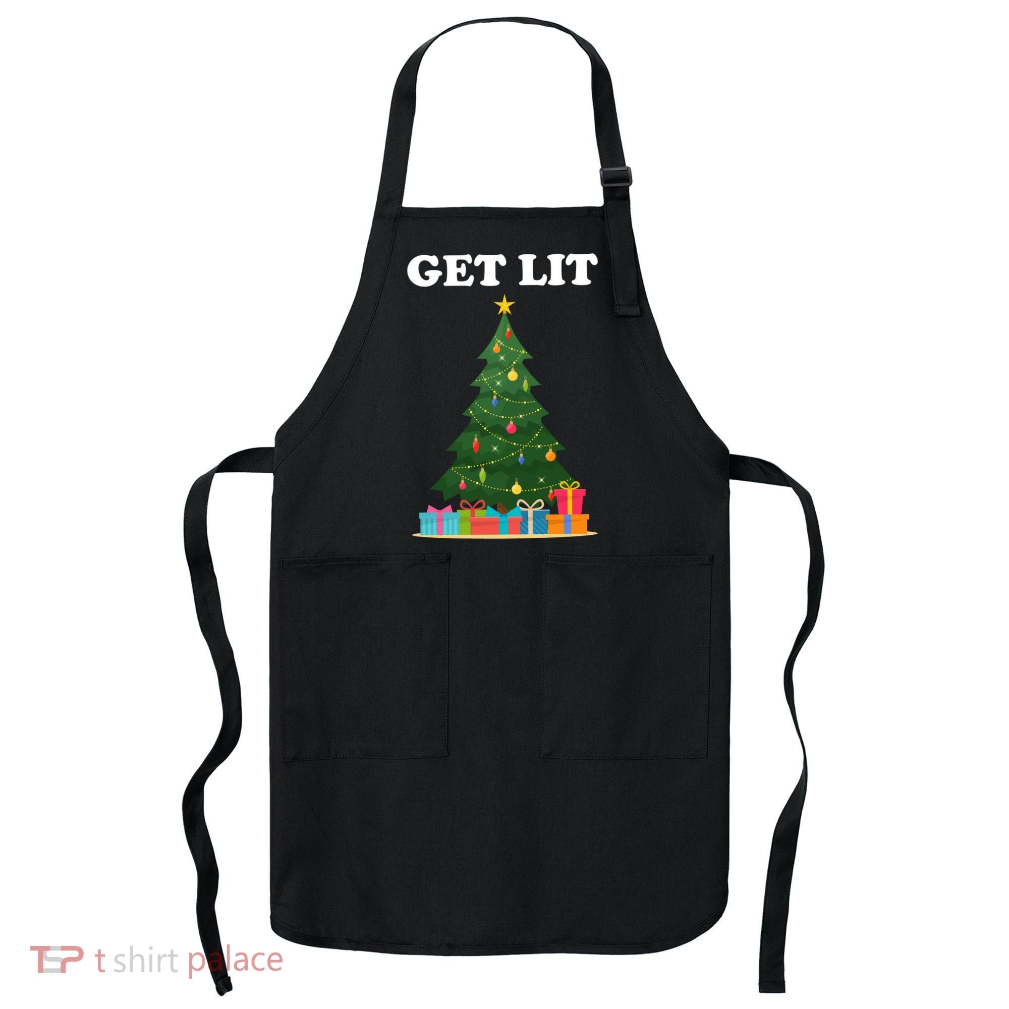 Get Lit Funny Christmas Apron