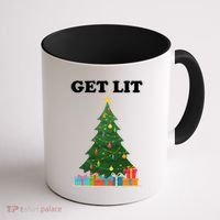 Get Lit Funny Christmas Coffee Mug thumb 1