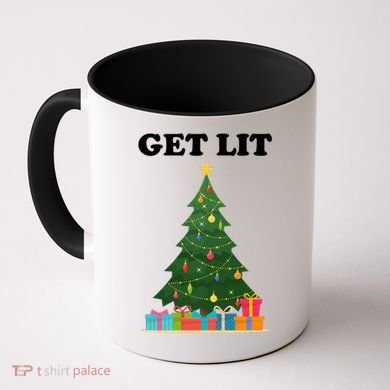 Get Lit Funny Christmas Coffee Mug