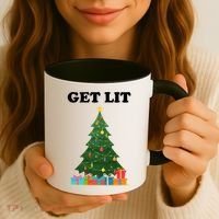 Get Lit Funny Christmas Coffee Mug thumb 3