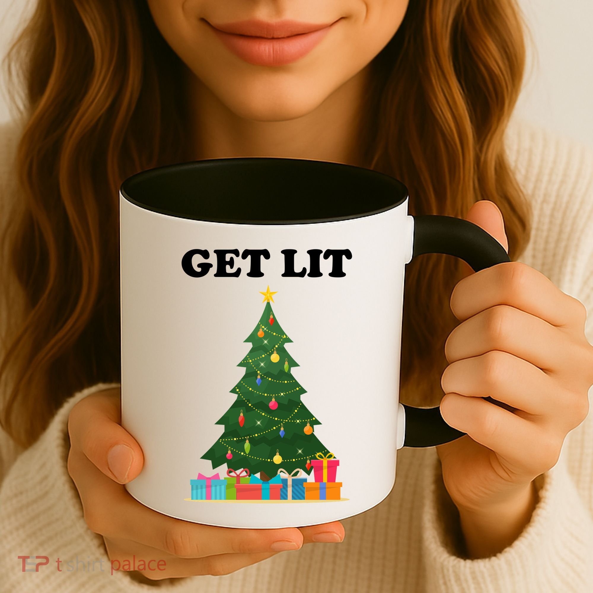 Get Lit Funny Christmas Coffee Mug