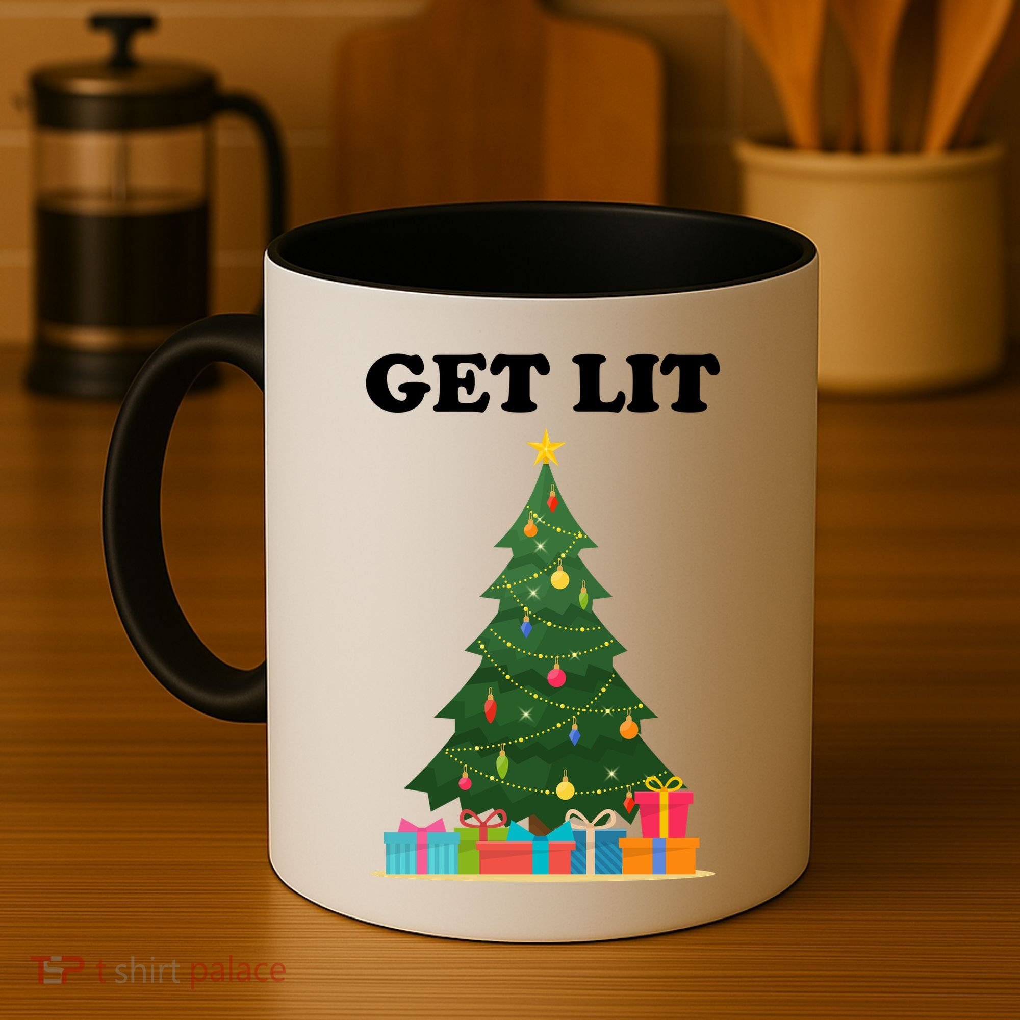 Get Lit Funny Christmas Coffee Mug