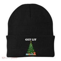 Get Lit Funny Christmas Beanie thumb 0