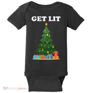 Get Lit Funny Christmas Baby Bodysuit