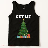 Get Lit Funny Christmas Tank Top thumb 2