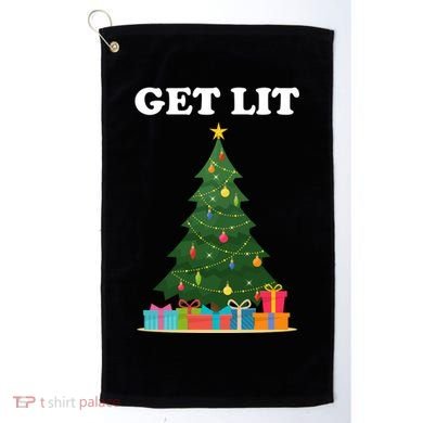Get Lit Funny Christmas Golf Towel