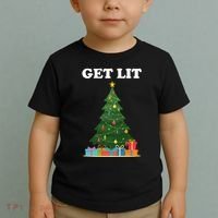 Get Lit Funny Christmas Toddler T-Shirt thumb 2