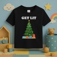 Get Lit Funny Christmas Toddler T-Shirt thumb 3
