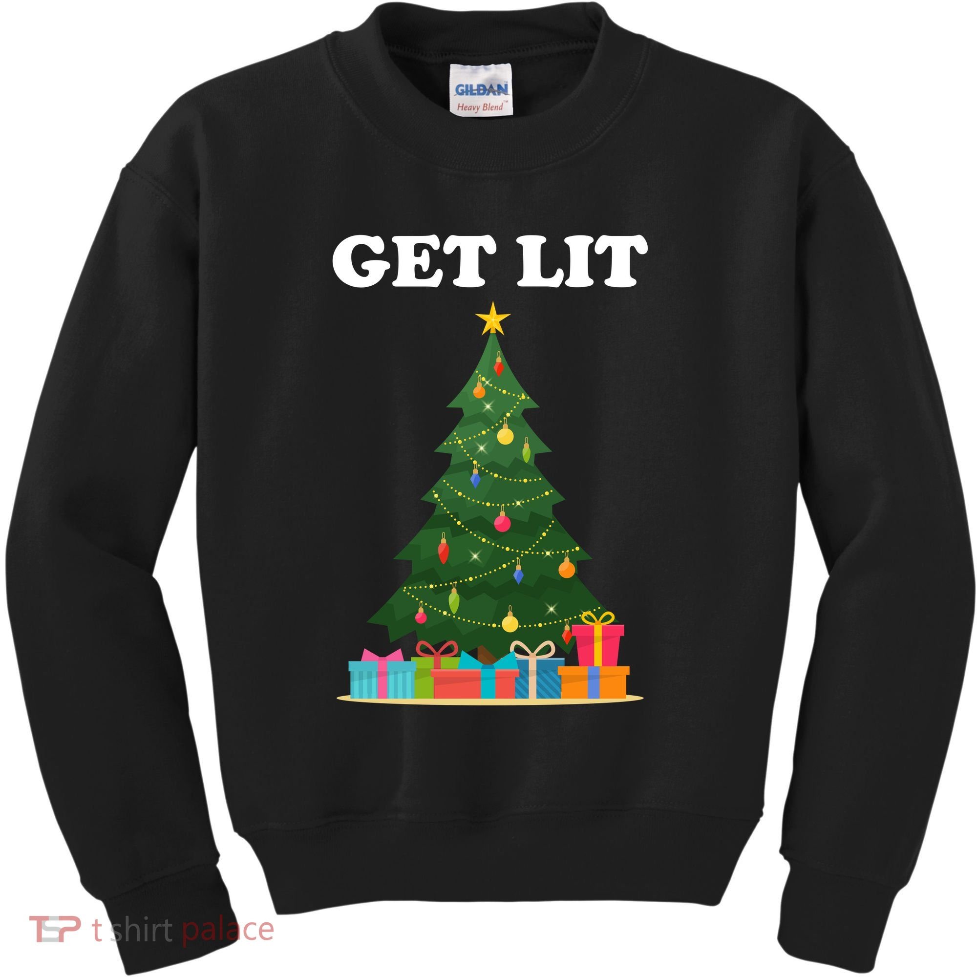 Get Lit Funny Christmas Kids Sweatshirt