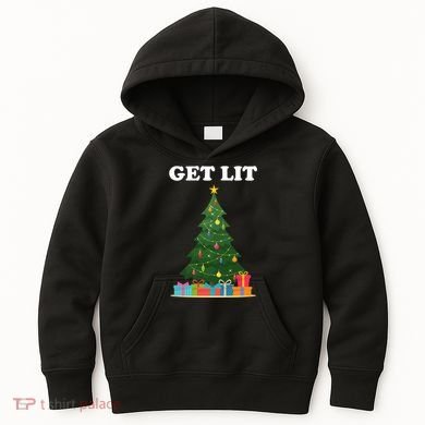 Get Lit Funny Christmas Kids Hoodie