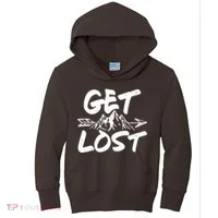 Get Lost Nature Wilderness Lover Kids Hoodie thumb 0