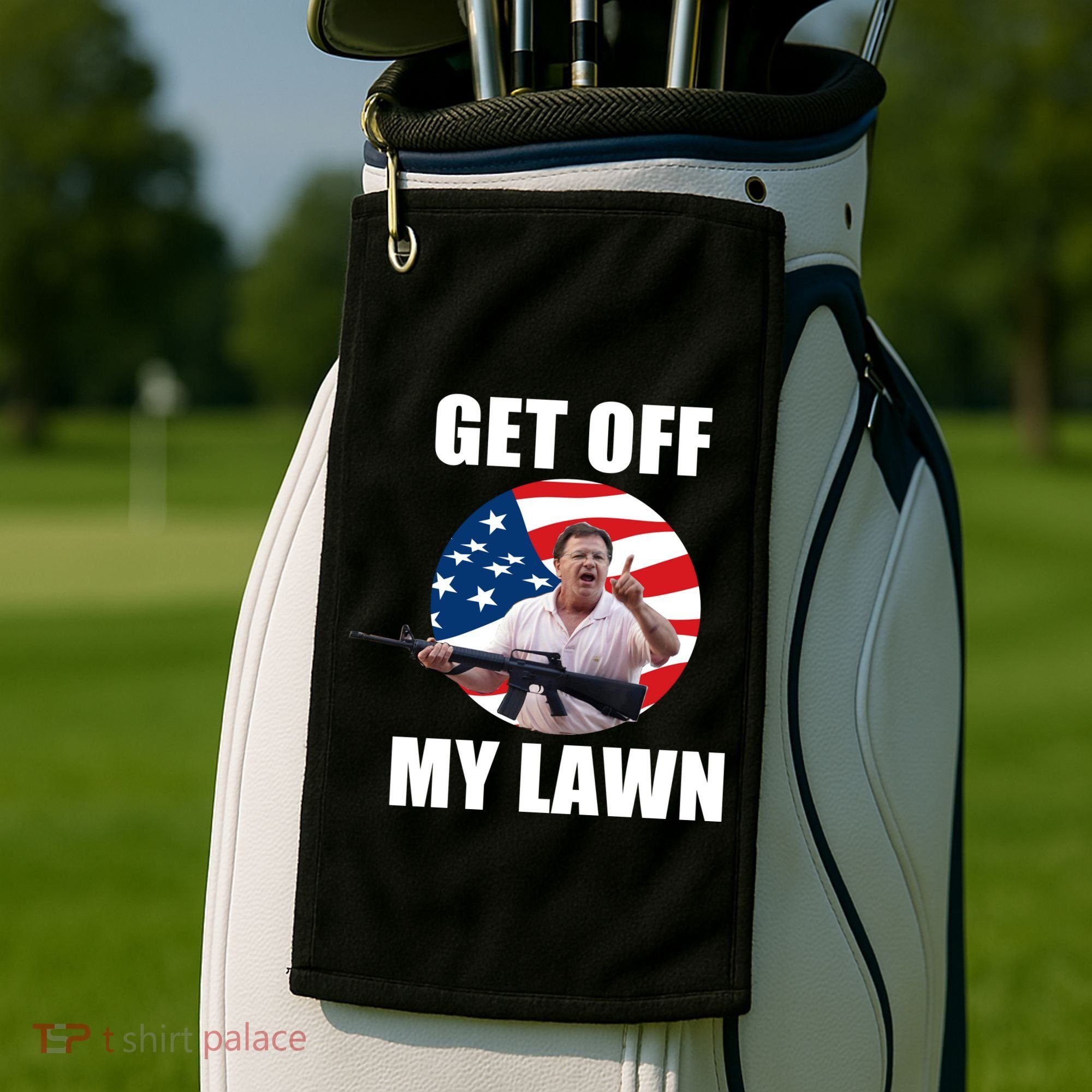 Get Off My Lawn Ken And Karen Golf Towel