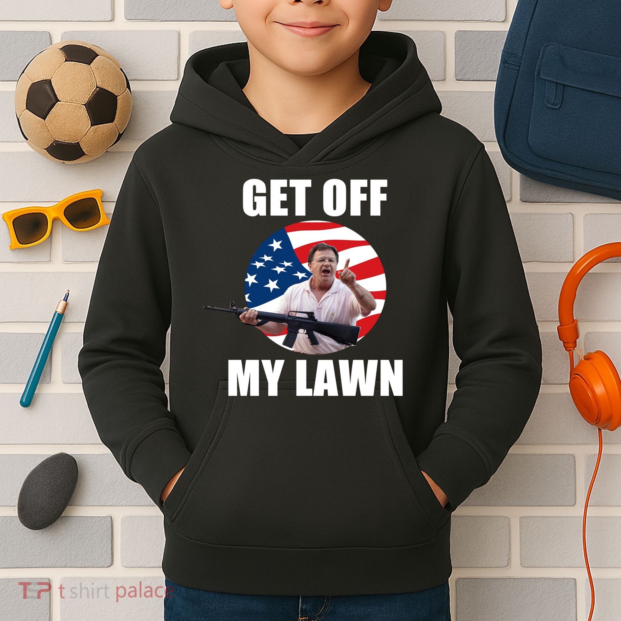 Get Off My Lawn Ken And Karen Kids Hoodie