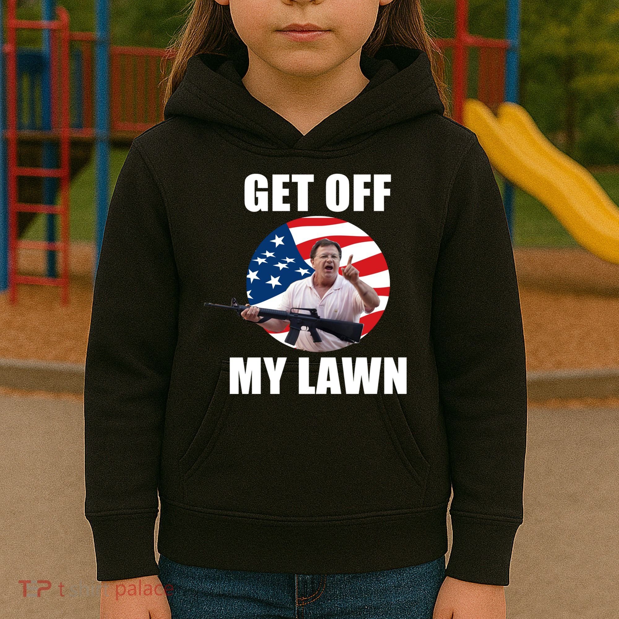 Get Off My Lawn Ken And Karen Kids Hoodie