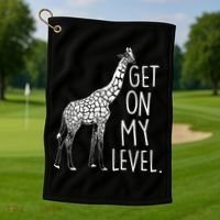 Get On My Level Giraffe Golf Towel thumb 1