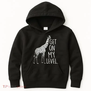 Get On My Level Giraffe Kids Hoodie