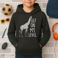 Get On My Level Giraffe Kids Hoodie thumb 2