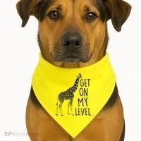 Get On My Level Giraffe USA-Made Doggie Bandana thumb 1