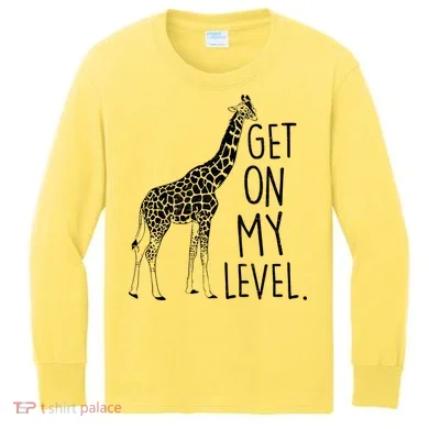 Get On My Level Giraffe Kids Long Sleeve Shirt