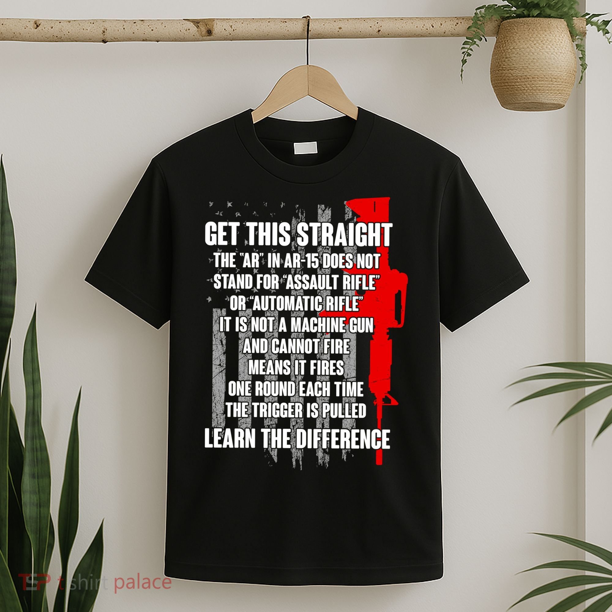 Get This Straight AR-15 US Flag T-Shirt