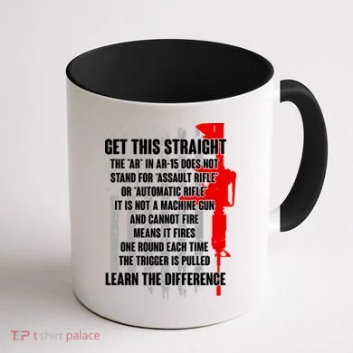 Get This Straight AR-15 US Flag Coffee Mug back