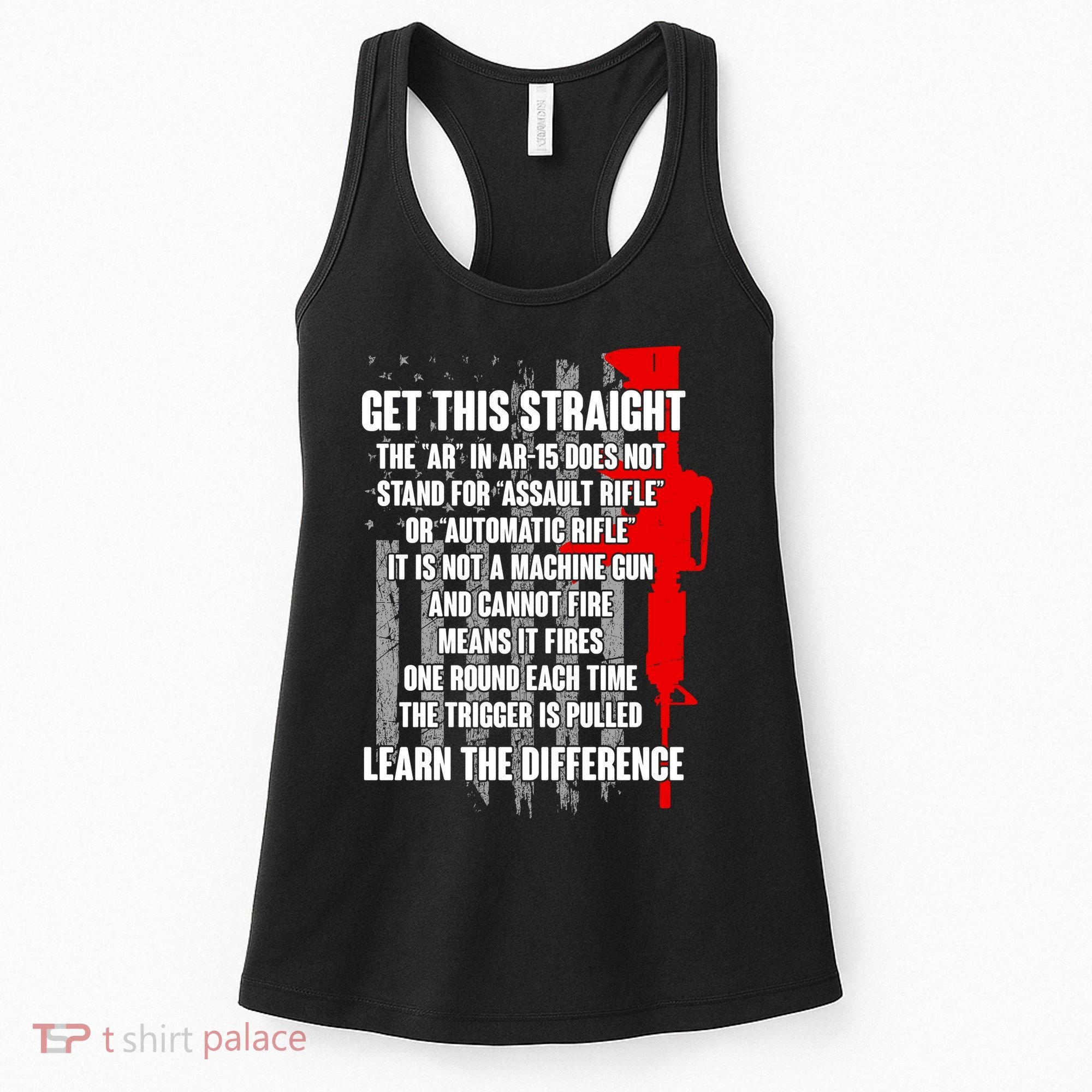 Get This Straight AR-15 US Flag Women's Tank Top