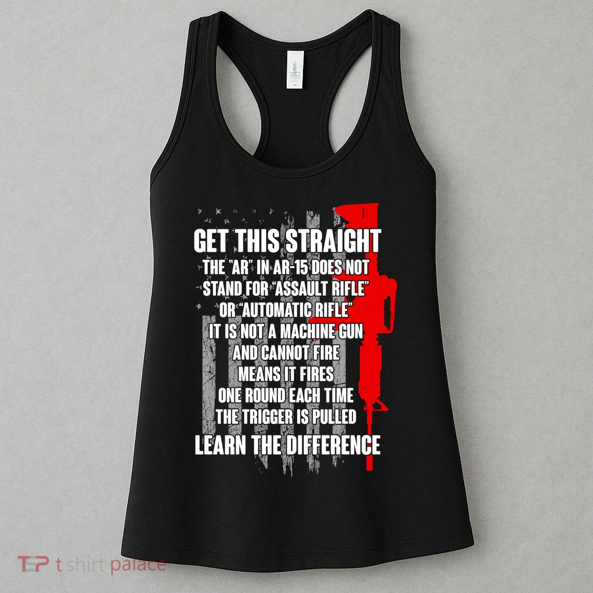 Get This Straight AR-15 US Flag Women's Tank Top