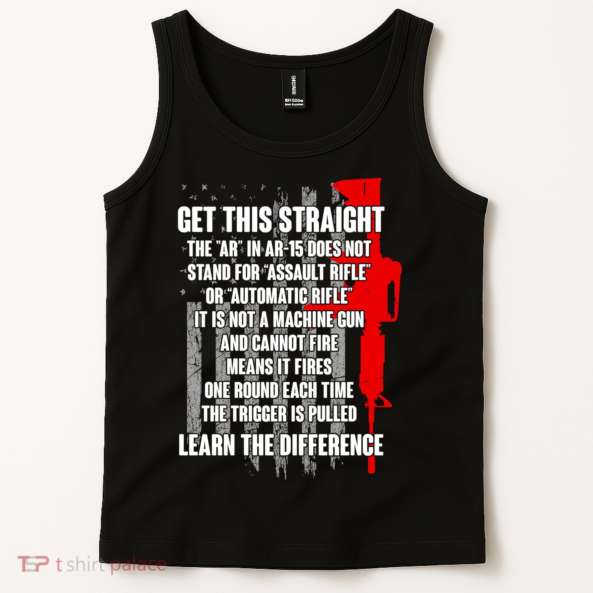 Get This Straight AR-15 US Flag Tank Top