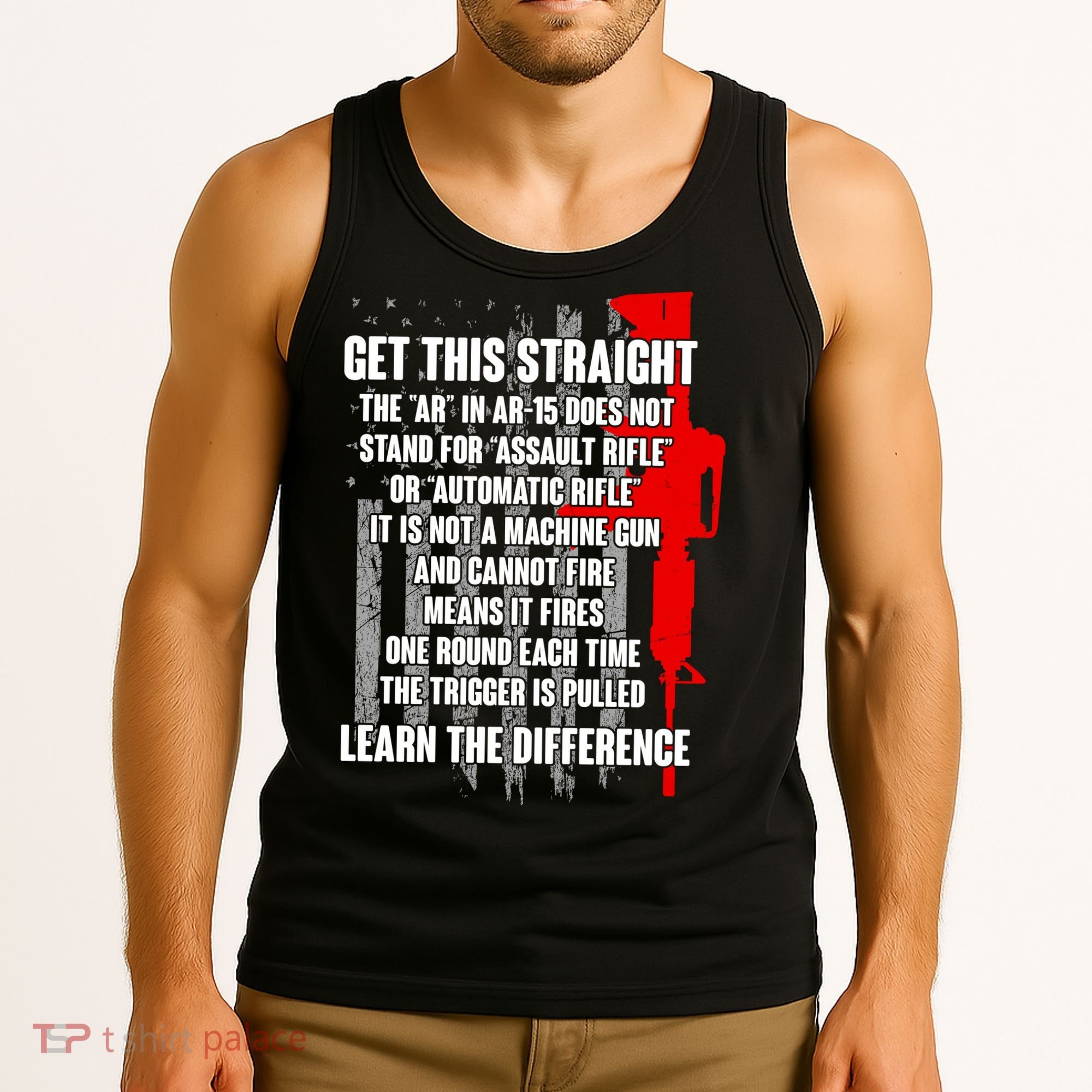 Get This Straight AR-15 US Flag Tank Top
