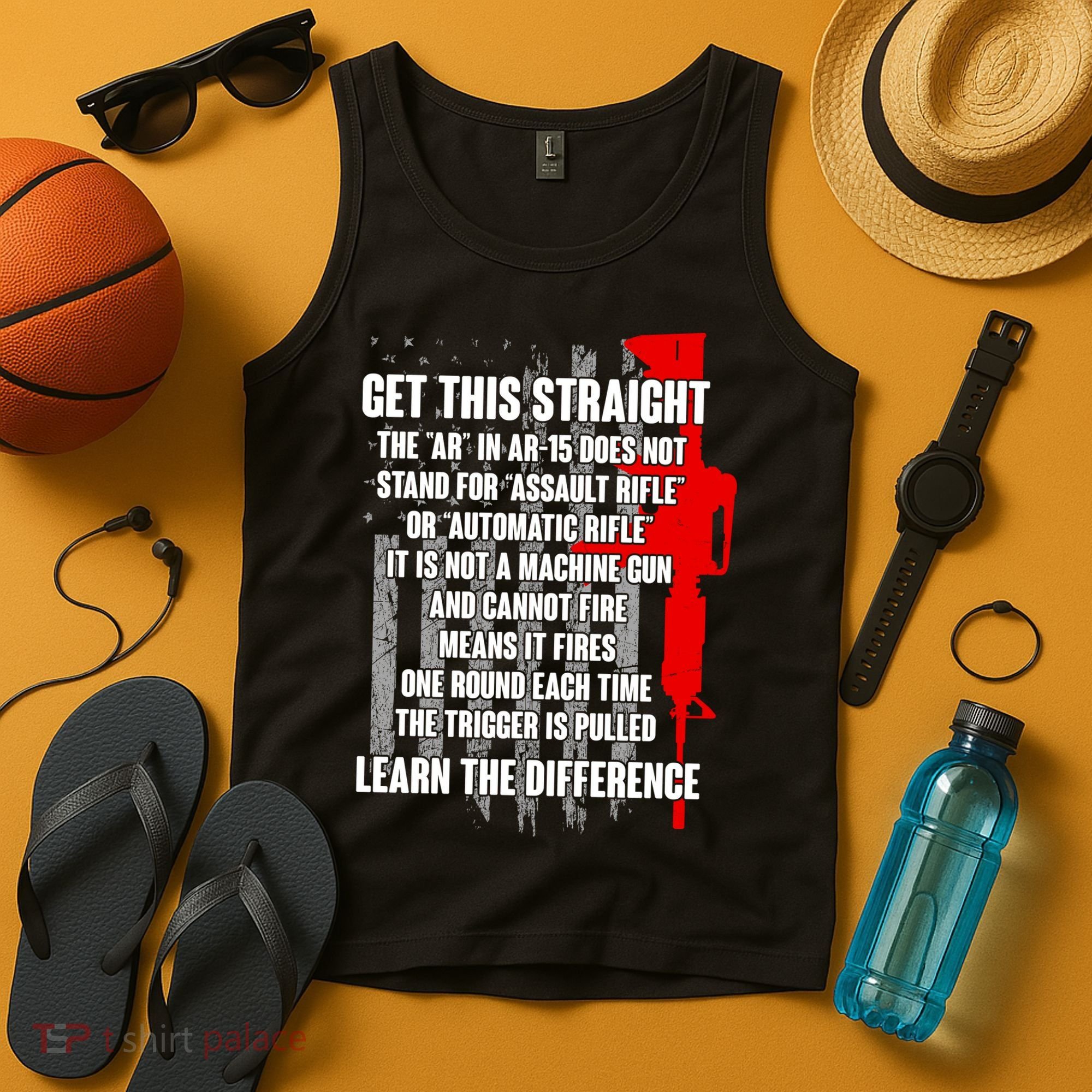 Get This Straight AR-15 US Flag Tank Top
